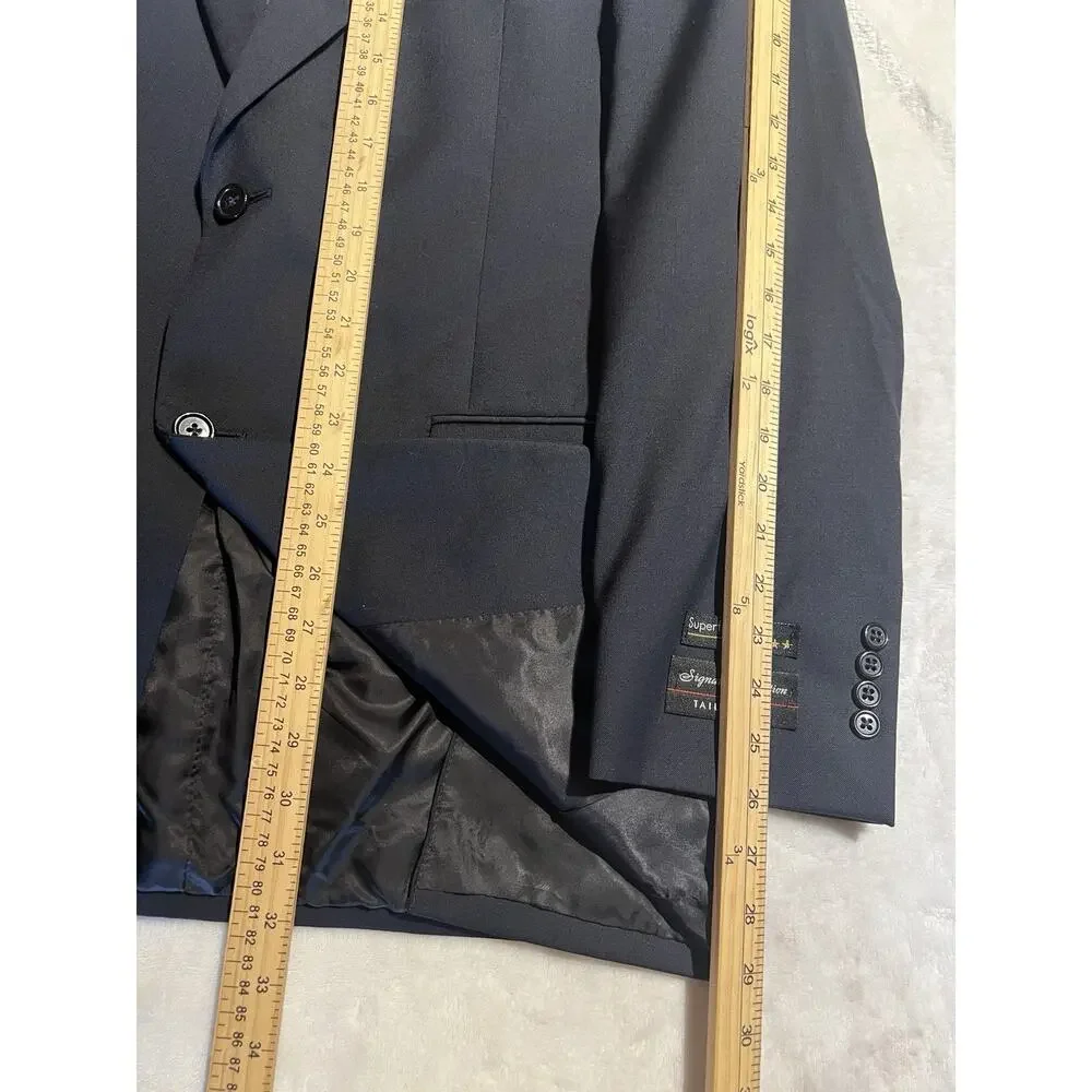 New Jos A Bank Signature 42-44L Tailored Athletic Fit Navy Blue Blazer